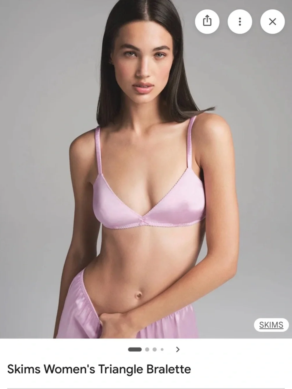 SKIMS Satin Triangle Bralette in Light Pink - Picture 1 of 3